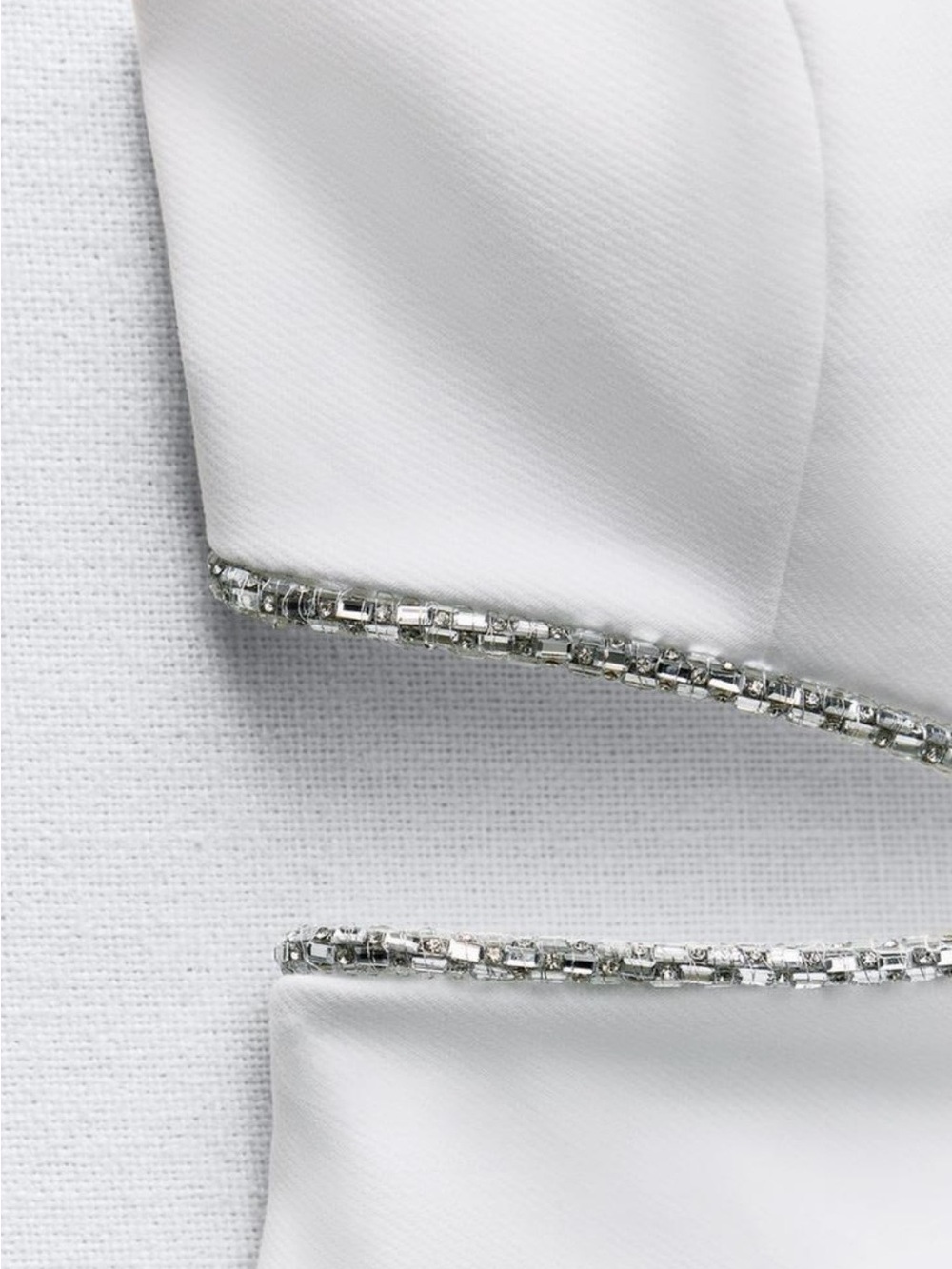 Zara White Sleeveless Cutout Top with Decorative Bling Trim - Picture 12 of 13